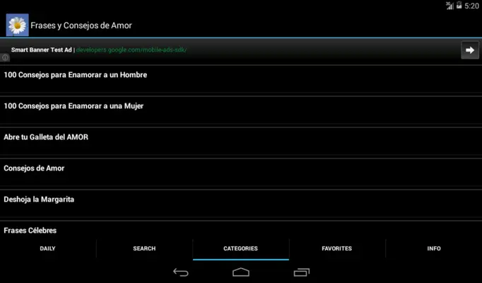 Frases Amor android App screenshot 0